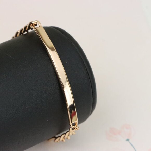 "Minimalist Polished Rose Gold Bracelet with Sleek Bar Accent, XPBL1106 - Picture 9 of 14